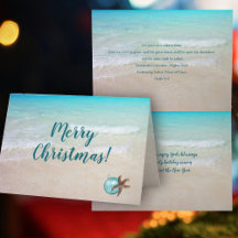 Weihnachten Christliche Schrift am Strand geklappt