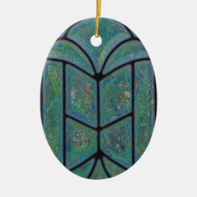 Weihnachten Christlicher Ruhm zu Gott Fenster Keramik Ornament (Vorne)