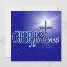 Weihnachten Christliches Kreuz Silber und Blau