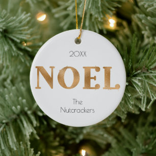 Weihnachten Christmas Gold Typografy Foto Keramik Ornament