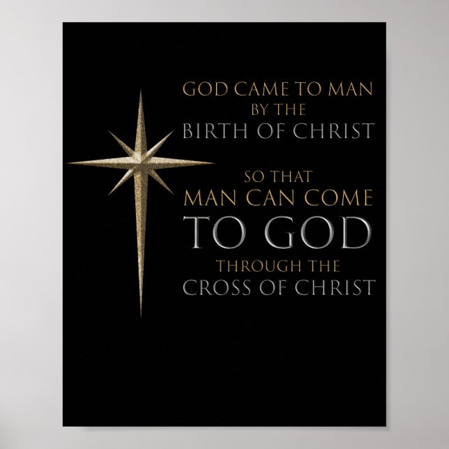 Weihnachten ChristusStar Geburt und Kreuz Christi Poster (Vorne)