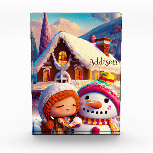Weihnachten Clay Playday Gingerbrett Snowman Winte Fotoblock