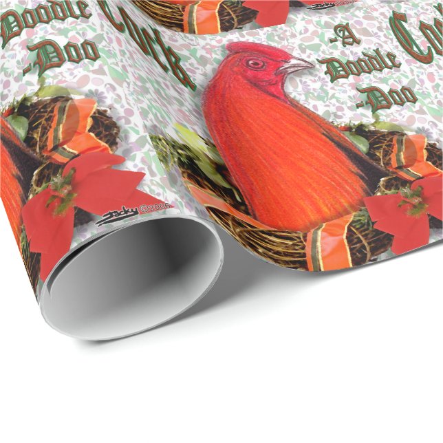 Weihnachten Cockadoodledoo Geschenkpapier (Rolleneckpunkt)