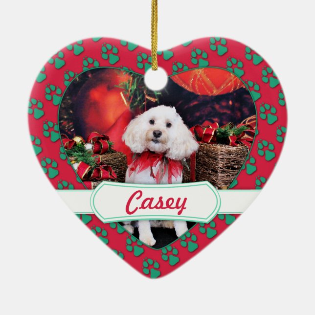 Weihnachten - Cockapoo - Casey Keramik Ornament (Hinten)