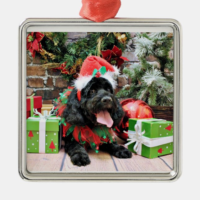 Weihnachten - Cockapoo - Jack Ornament Aus Metall (Vorne)