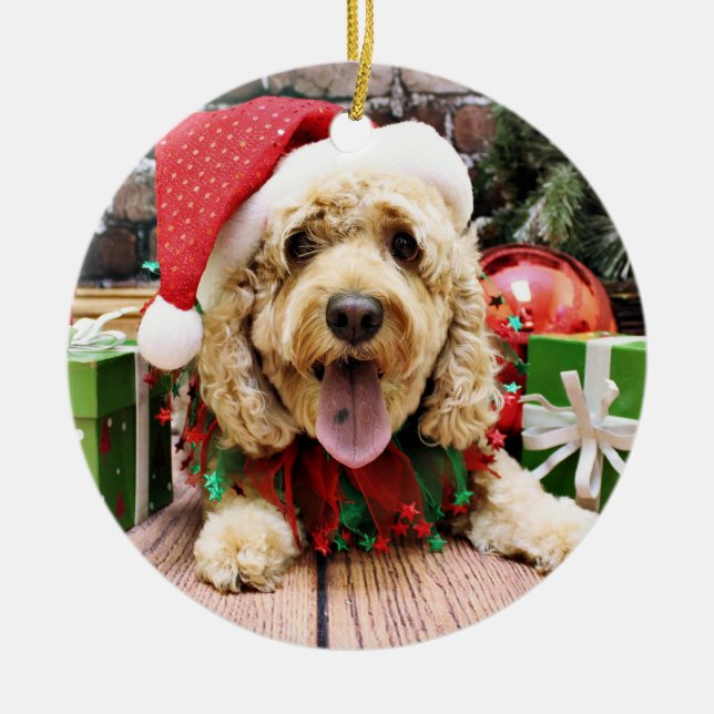 Weihnachten - Cockapoo - Sadie Keramik Ornament (Vorne)
