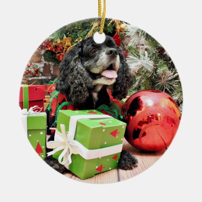Weihnachten - Cocker spaniel - Marshall Keramikornament (Vorne)