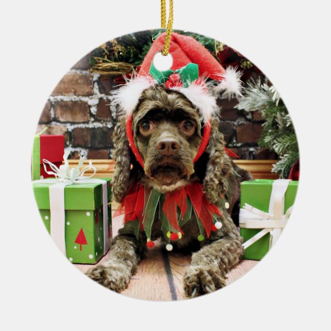 Weihnachten - Cocker spaniel - Zoe Keramikornament (Vorne)