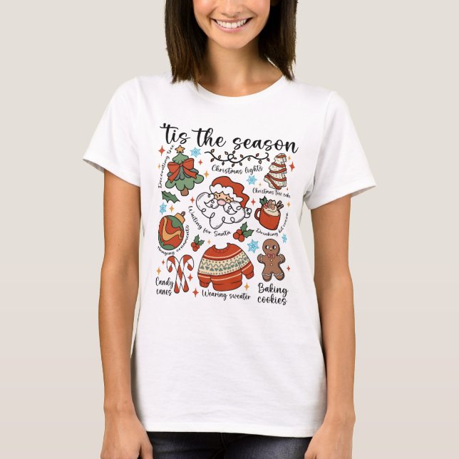 Weihnachten, Cocoa und Candy Cane T-Shirt (Vorderseite)