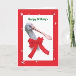 Weihnachten, Comischer Spoonbill Bird Feiertagskarte