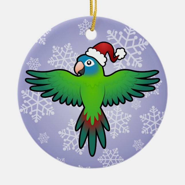 Weihnachten Conure/Lorikeet/Papagei Keramik Ornament (Vorne)