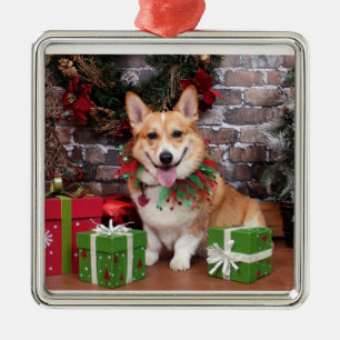 Weihnachten - Corgi - cal Ornament Aus Metall