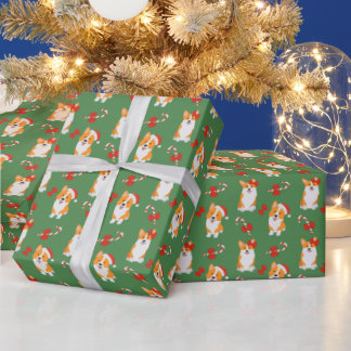 Weihnachten Corgi Dog Candy Cane Xmas Geschenkpapier