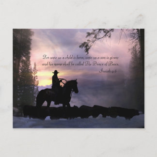 Weihnachten Cowboy Country Western Religiöser Urla Postkarte