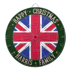 WEIHNACHTEN Custom UK UNION JACK Dunkelgrüne Umran Dartscheibe