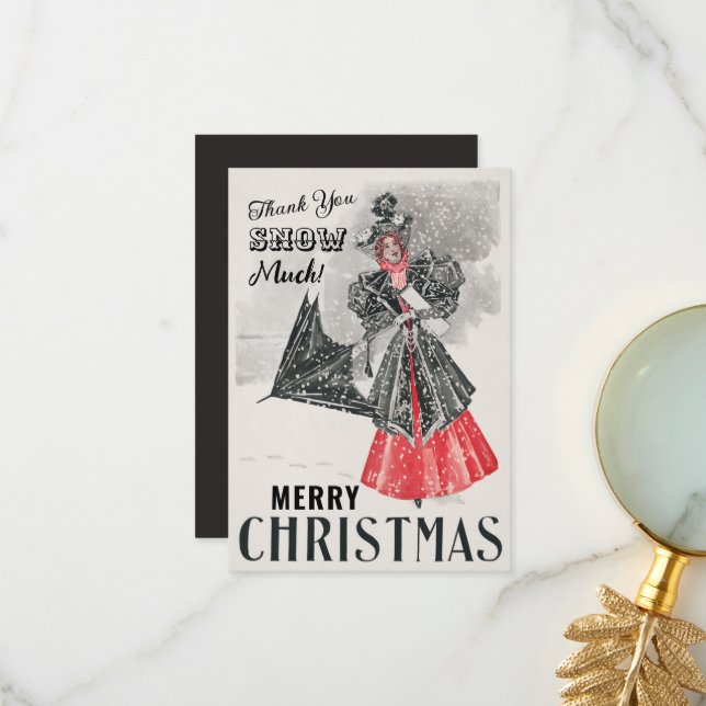 Weihnachten Custom Vielen Dank Flat Card Dankeskarte (Vorderseite/Rückseite Beispiel)