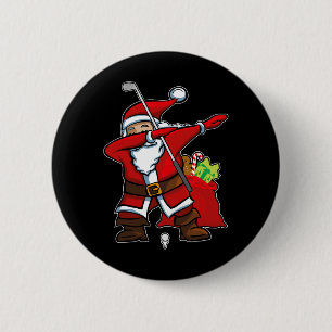 Weihnachten Dabbing Golf Santa Hip Hop Dab Tanz Gi Button