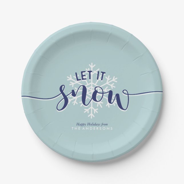 Weihnachten dachte "Let it Snow" Pappteller (Vorderseite)