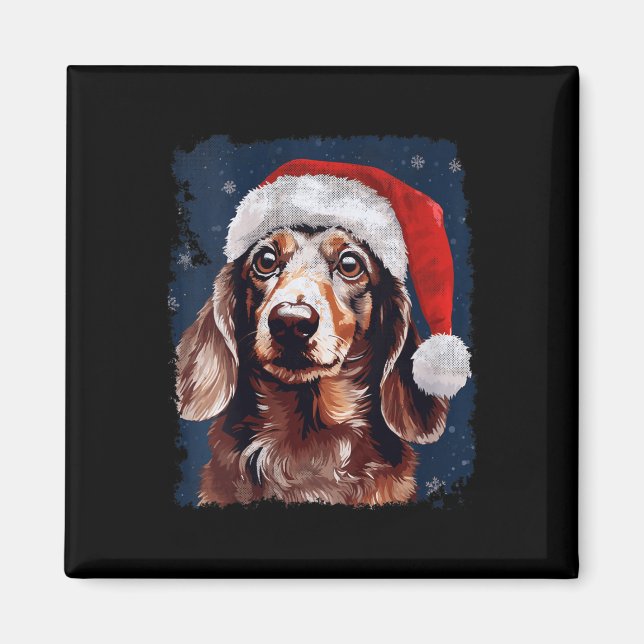 Weihnachten-Dackel Magnet (Vorne)