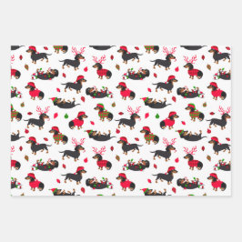 Weihnachten-Dackeln Geschenkpapier Set