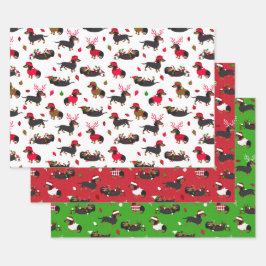 Weihnachten-Dackeln Geschenkpapier Set