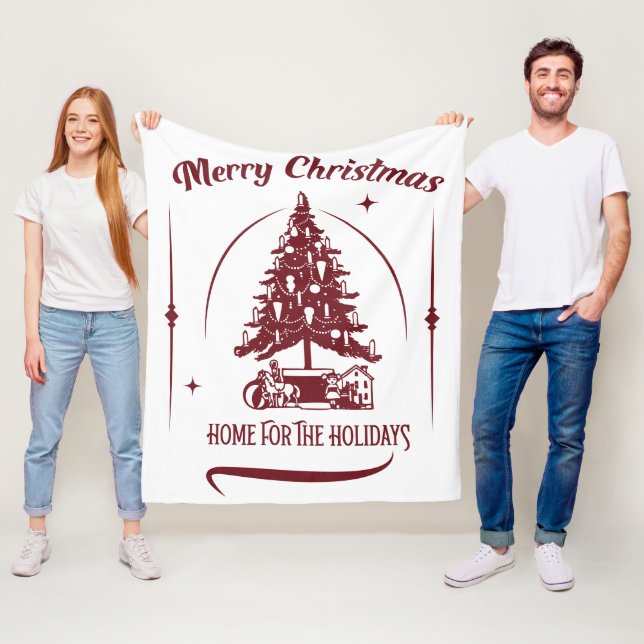 Weihnachten daheim Vintage-Design Fleecedecke (Beispiel)