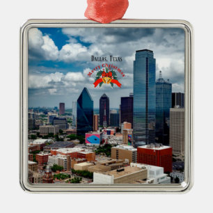 Weihnachten, Dallas, Texas Skyline Ornament Aus Metall
