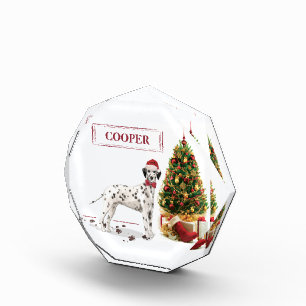 Weihnachten Dalmatiner Hund und Baum Fotoblock
