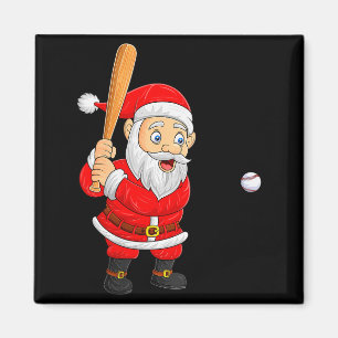 Weihnachten Damen Santa spielt Baseball Xmas Lusti Magnet