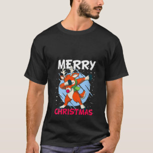 Weihnachten Damen Schnee Dabbing Santa Rudolf Rote T-Shirt