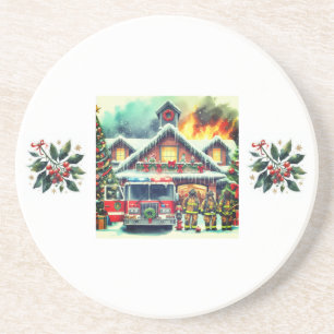 Weihnachten danke für die Feuerwehr Getränkeuntersetzer