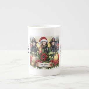 Weihnachten danke für die Feuerwehr Prozellantasse