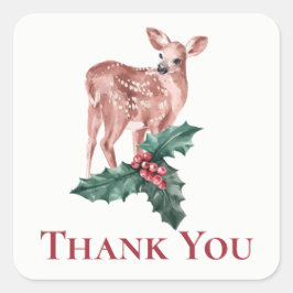 Weihnachten Dankeschön an WinterWedding Rentier De Quadratischer Aufkleber