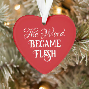 Weihnachten Das Wort Heilige Bibel Verse rot und w Ornament