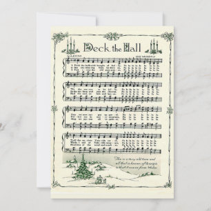 Weihnachten, Deck, Vintage Tafelmusik in der Halle Feiertagskarte