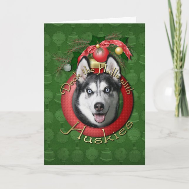 Weihnachten - Decke in den Hallen - Huskies (Vorderseite)