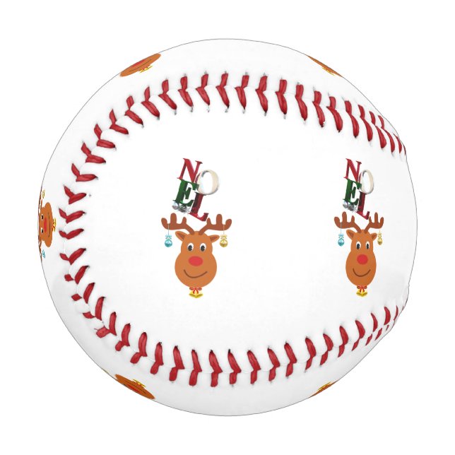 Weihnachten Deer Bells Bauble Rudolf Schneeflocken Baseball (Rückseite Rechts)