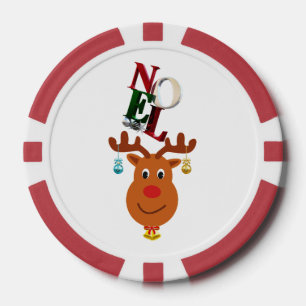 Weihnachten Deer Bells Bauble Rudolf Schneeflocken Pokerchips