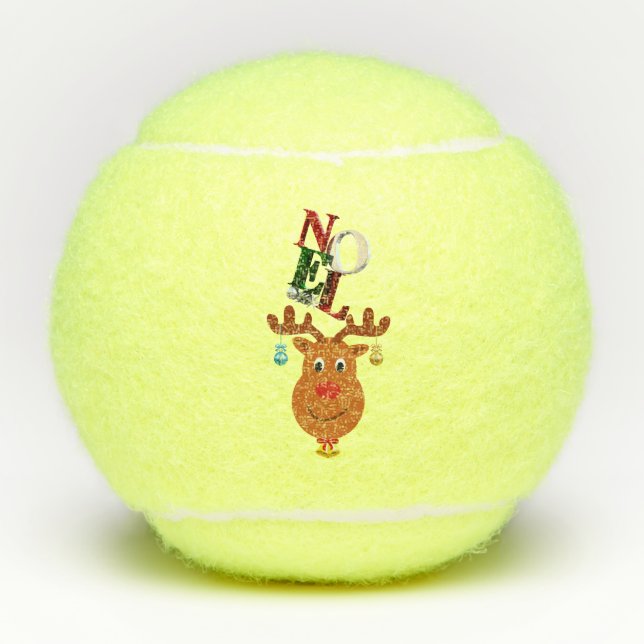 Weihnachten Deer Bells Bauble Rudolf Schneeflocken Tennisbälle (Vorderseite)