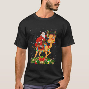 Weihnachten Dekoration Lichter Funny Santa Riding T-Shirt