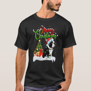 Weihnachten Dekorationen Santa Boston Terrier Dog T-Shirt