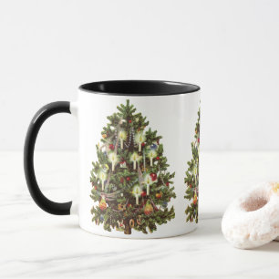 Weihnachten, dekorierter Viktorianischer Baum Tasse