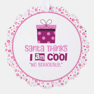 Weihnachten denkt ... Rosa Buchstaben Ornament Karte