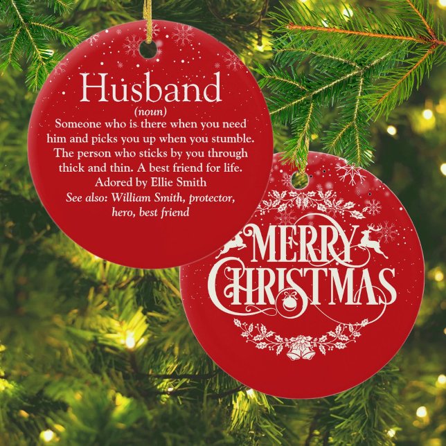 Weihnachten der besten Weihnachtszeit aller Zeiten Keramik Ornament (World's Best Ever Husband Definition Christmas Ceramic Ornament)