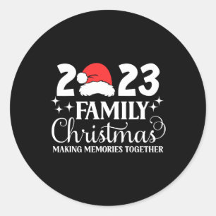Weihnachten der Familie 2023 Matching Squad Santa  Runder Aufkleber
