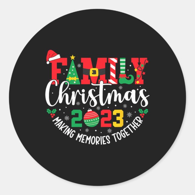 Weihnachten der Familie 2023 Matching Squad Santa  Runder Aufkleber (Vorderseite)