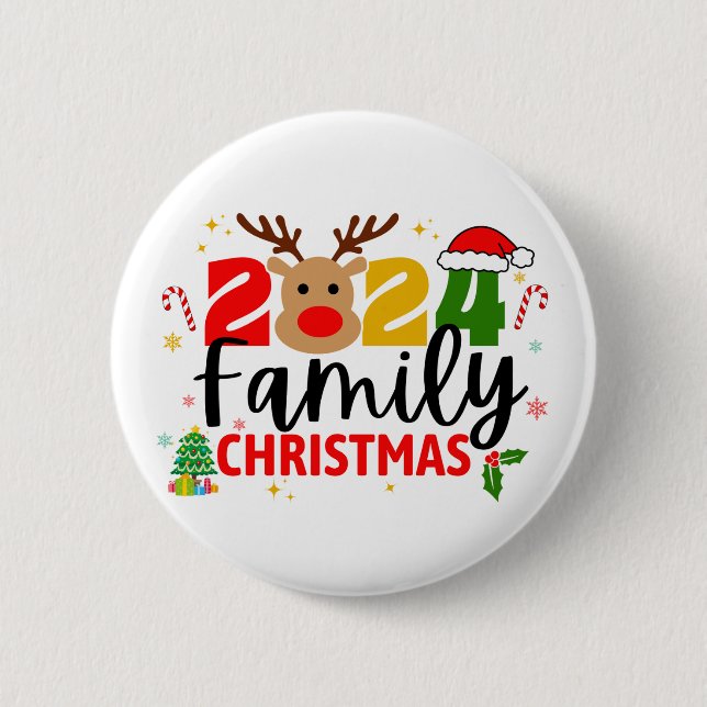 Weihnachten der Familie 2024 Button (Vorderseite)