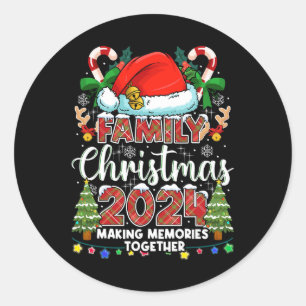 Weihnachten der Familie 2024 Matching Family Chris Runder Aufkleber