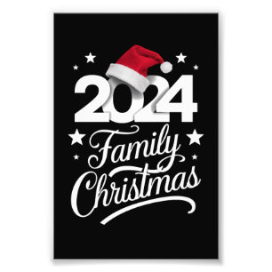 Weihnachten der Familie 2024 Matching Pajama Santa Fotodruck