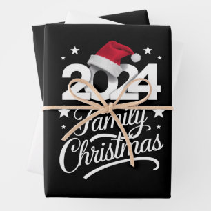 Weihnachten der Familie 2024 Matching Pajama Santa Geschenkpapier Set